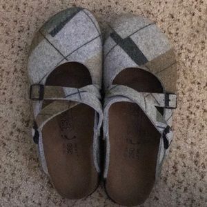 Plaid Birkenstock Dorian clogs